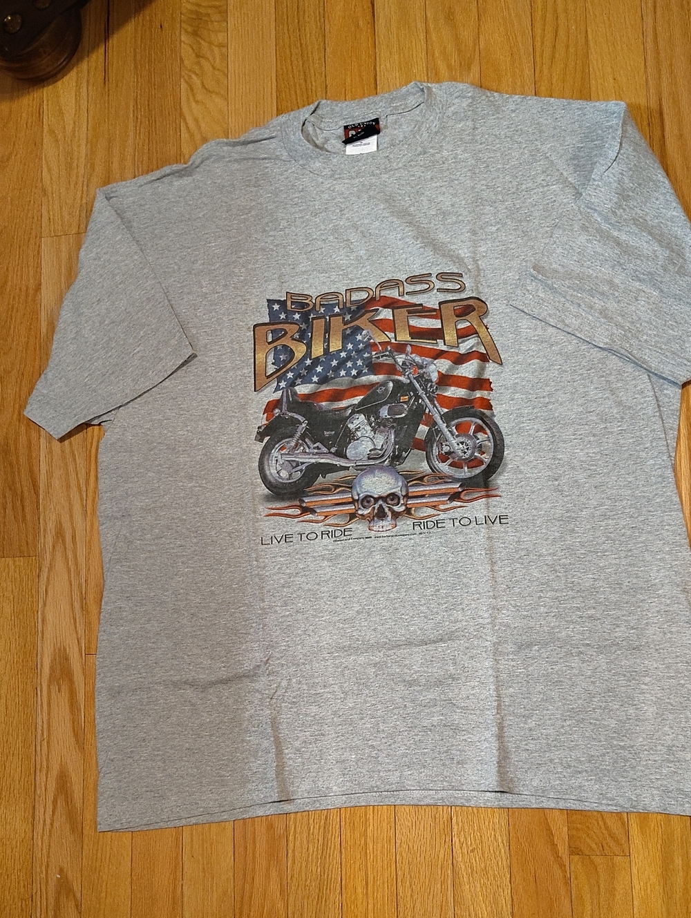 Men's Gray Biker T-Shirt